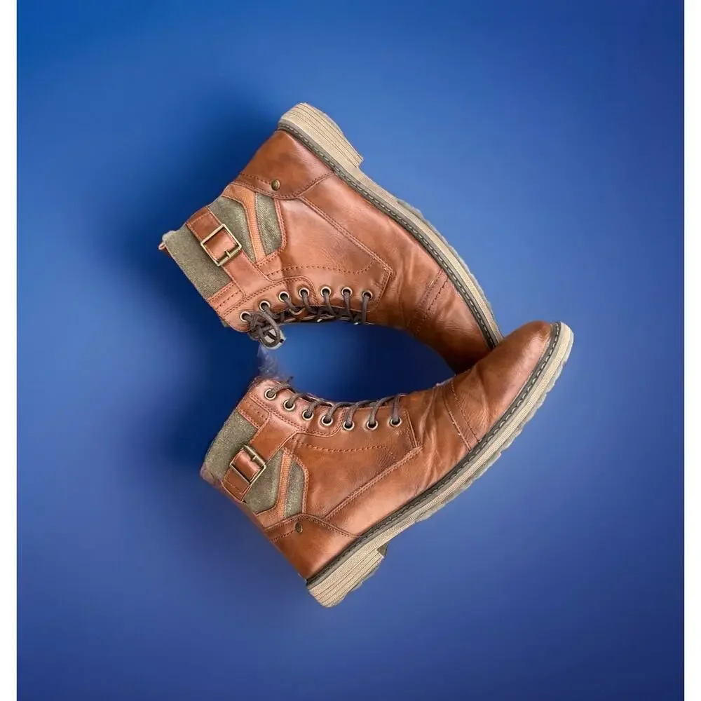 Madden by Steve Madden Men's Brown Combat Boots Leather Men's Size 9.5